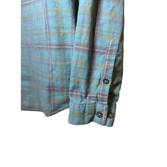 Carbon 2 Cobalt Corduroy Shirt Men’s‎ Medium Plaid Button Up 100% Cotton - Picture 4 of 9